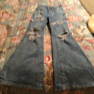 American Eagle Bell Bottom Jeans Ripped Size 00 Short